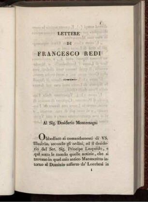 LETTERE DI FRANCESCO REDI