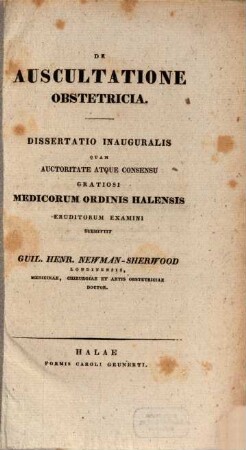 De auscultatione obstetricia : diss. inaug.
