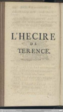 L'Hecire De Terence