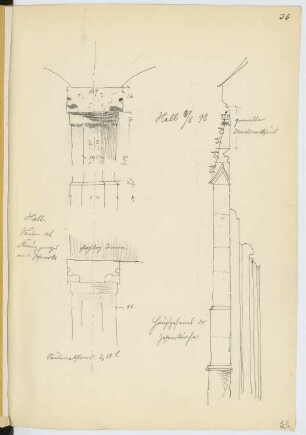 Jesuitenkirche, Hall/Tirol: Details (aus: Skizzen- und Fotoalbum 13)