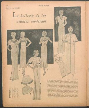 La belleza de los ajuares modernos [Dibujos] : Para la mujer