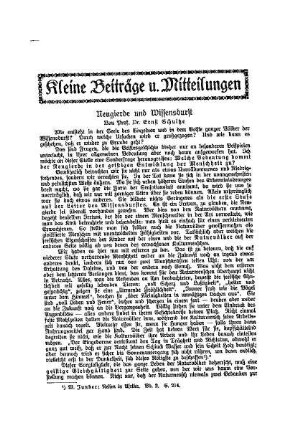Neugierde und Wissensdurst