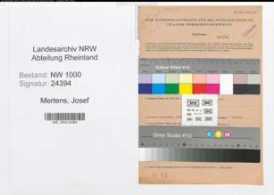 Entnazifizierung Josef Mertens, geb. 11.01.1890 (Postangest.)