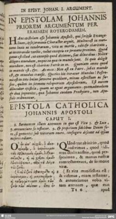Epistola Catholica Johannis Apostoli [Prima]