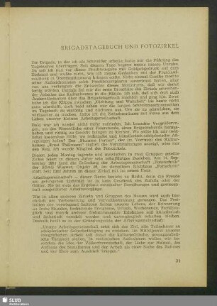Brigadetagebuch Und Fotozirkel
