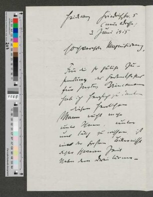 Brief an Werner von Melle