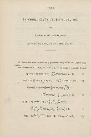 Le coordinate geodetiche, ecc.