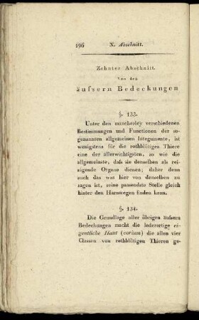Zehnter Abschnitt. Von den äussern Bedeckungen