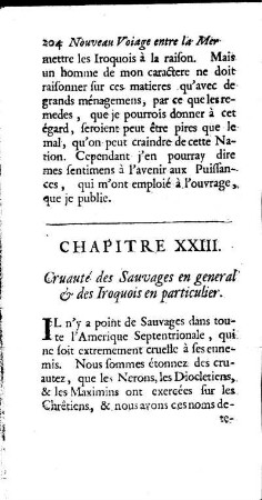 Cruauté des Sauvages en general, ] des Iroquois en particulier.