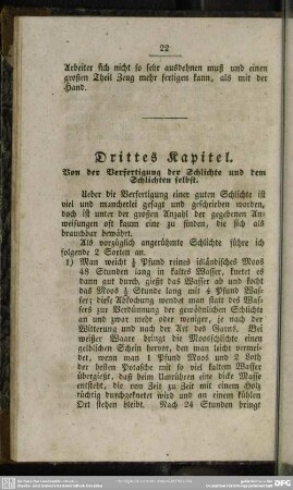 Drittes Kapitel. Von der Verfertigung der Schlichte und dem Schlichten selbst