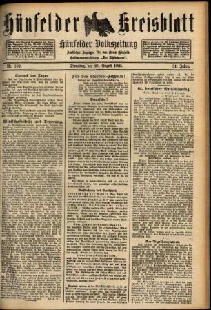 Ausgabe vom Dienstag, den 25. August 1925.