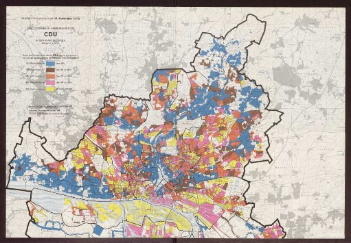 Bundestagswahl vom 19.November 1972 - Zweitstimmen in Hamburg für die CDU in den Wahlbezirken