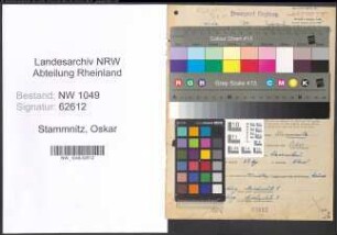 Entnazifizierung Oskar Stammnitz , geb. 09.07.1881 (Finanzbeamter)