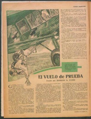 El vuelo de prueba : Cuento por Roberto R. Funes