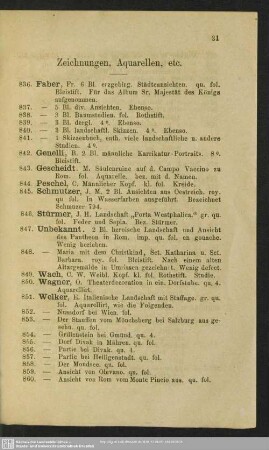 Zeichnungen, Aquarellen, etc.