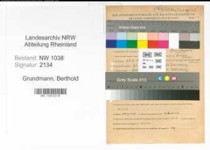 Entnazifizierung Berthold Grundmann , geb. 29.06.1906 (Arbeiter)