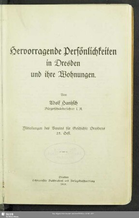 25.1918: Hervorragende Persönlichkeiten in Dresden und ihre Wohnungen