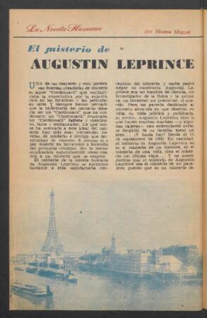 El misterio de Augustin Leprince : La novela humana