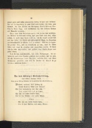 An des Königs Gebuhrtstag.