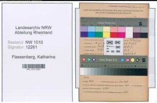 Entnazifizierung Katharina Flassenberg , geb. 28.07.1900 ()
