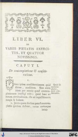 Liber VI. De Variis Pietatis Exercitiis, Et Quatuor Novissimis.