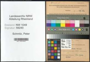 Entnazifizierung Peter Schmitz , geb. 22.01.1901 (Angestellter)