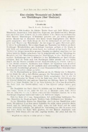 13: Eine römische Bronzetafel mit Inschrift von Wutöschingen (Amt Waldshut)