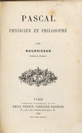 Pascal physicien et philosophe