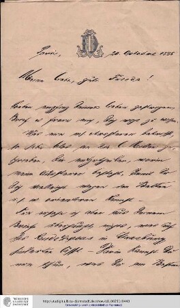 Brief vom 20.10.1885