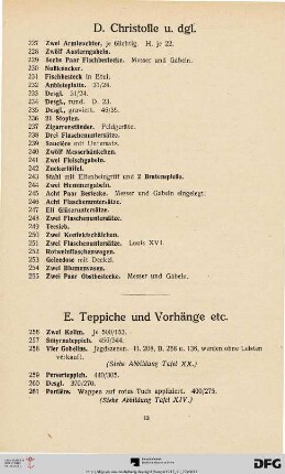 D. Christofle u. dgl. (Nr. 227-255)