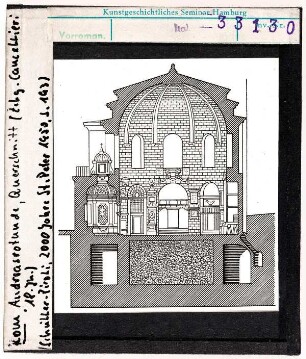 Rom: St. Peter, Andreasrotunde, Zeichnung von Cancellieri, 18. Jhd.