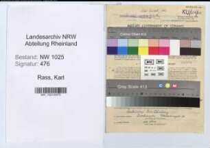 Entnazifizierung Karl Rass , geb. 04.11.1907 (Verwaltungsbeamter)