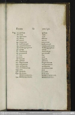 Errata sic corrige