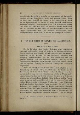 I. Von der Posie im Ganzen und Allgemeinen.
