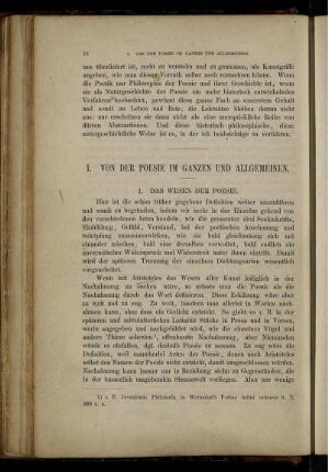 I. Von der Posie im Ganzen und Allgemeinen.
