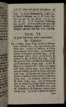 Sect VI. Libb. theol. special A. Lutheran.