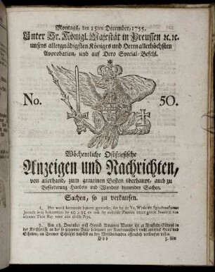 No. 50. Montags, den 15ten December, 1755.