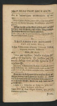 De Testamentis Divinis Vet. Et Nov. Test.