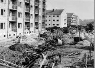 Wolfsburg, Baustelle im Wohngebiet Wohltberg