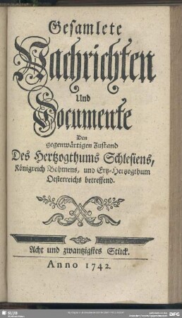 Acht und zwantzigstes Stück