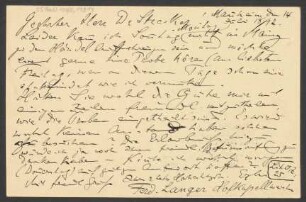 Brief an Ludwig Strecker  und Mainzer Liedertafel und Damengesangverein : 14.07.1892