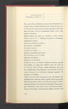 An Gerstenberg Wandsbeck, den 13. November 1775