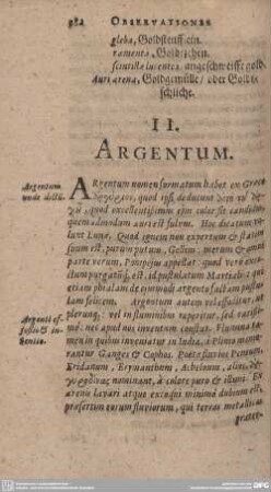 II. Argentum.