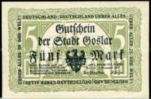 Goslar, Notgeld, 5 Mark