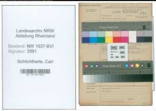 Entnazifizierung Carl Schlichtherle , geb. 13.12.1888 (Rechtsanwalt)