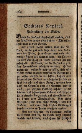 Sechstes Kapitel. Zubereitung der Seide.