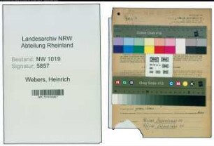 Entnazifizierung Heinrich Webers , geb. 18.01.1908 (Schreiner)