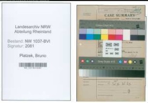 Entnazifizierung Bruno Platzek , geb. 00.00.0000 (Postsekretaer)