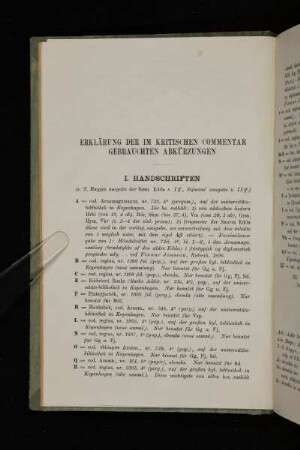 I. Handschriften