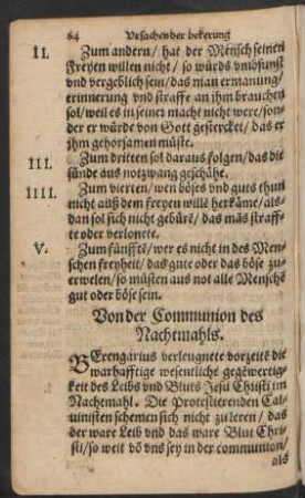 Von der Communion des Nachtmahls.